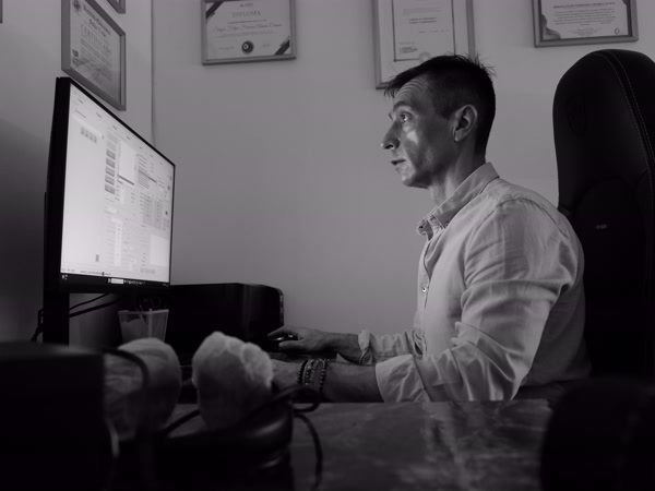 Sérgio Filipe, terapeuta integrativo a rever o relatório MARCA